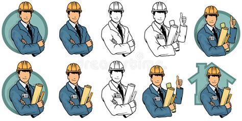 Cartoon Engineer, Engineer Logo Stock Vector - Illustration of business ...