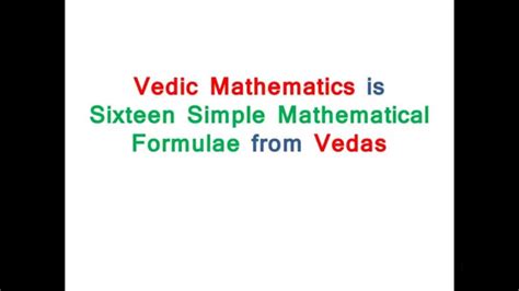 Vedic Maths - Vedic Mathematics History - YouTube