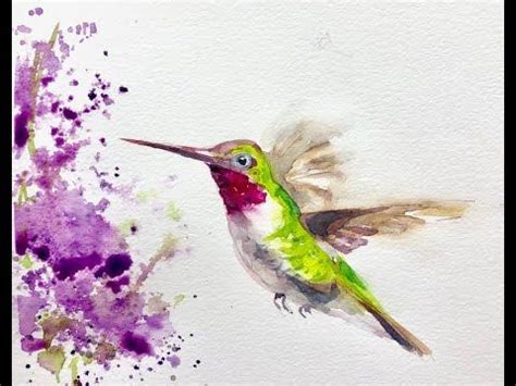 How to paint a Hummingbird, watercolor for beginners | Watercolor ...