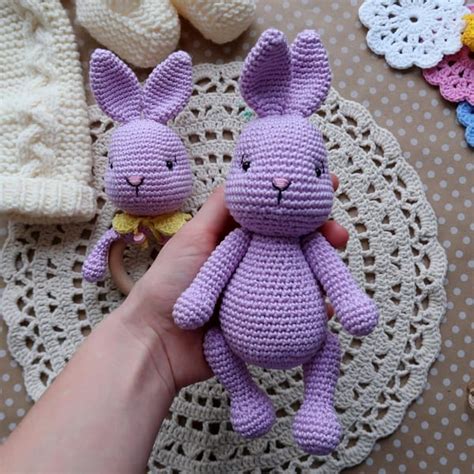 PATTERN Crochet Little Teddy Bunny Rabbits and and Rattle To - Inspire Uplift