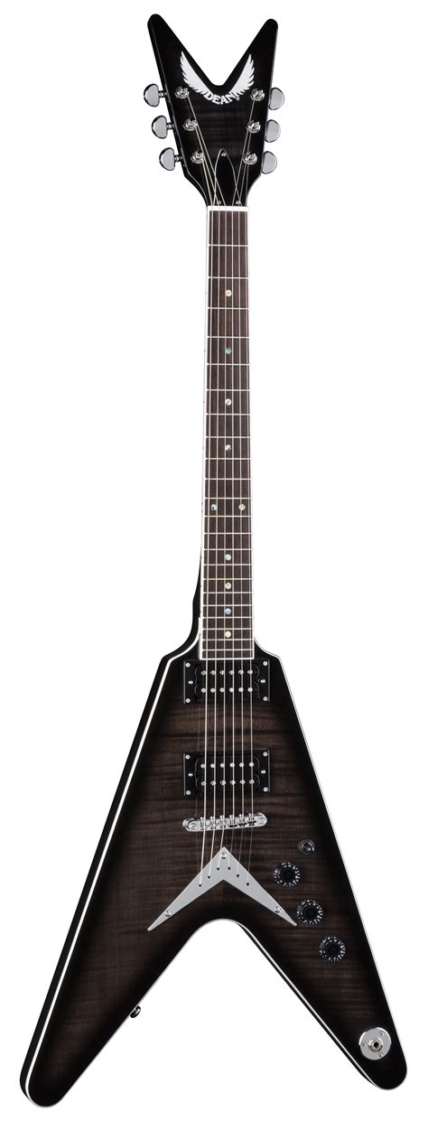 Dean V 79 Flame Top Solid-Body Electric Guitar - Trans Black - Walmart.com