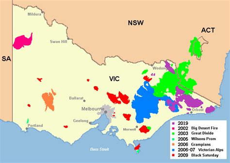 Map of the Current Burnt Area of the East Gippsland Compared to the ...