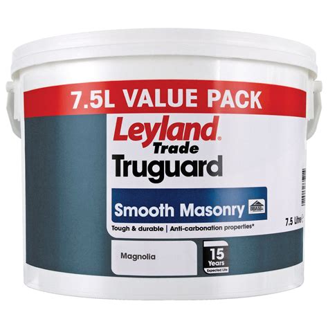 Leyland Trade Truguard Magnolia Matt Masonry Paint 7.5L | Departments | DIY at B&Q