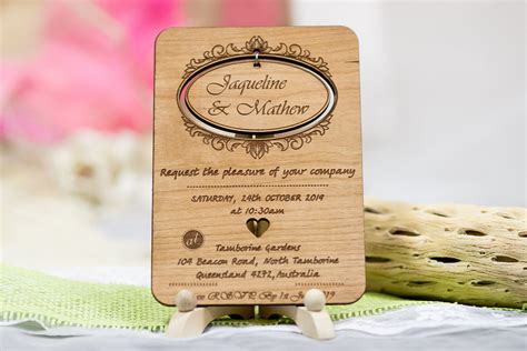 Wood Wedding Cards Set of 20 Unique Wedding Card Rustic