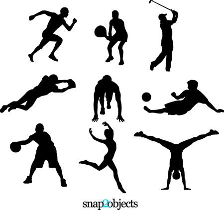 9 Free Sports Vector Silhouettes - Snap2objects