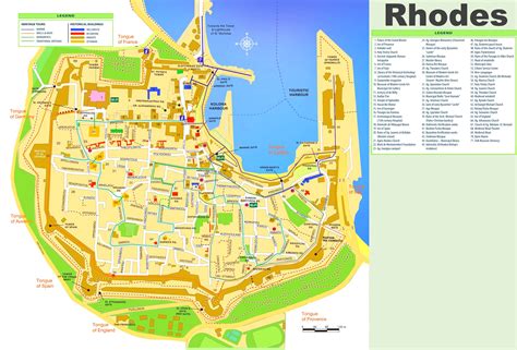 Rhodes old town map