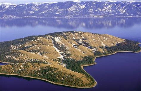 Aerial of Wild Horse Island, Flathead Lake, Mont. (© Chuck Haney/Danita ...