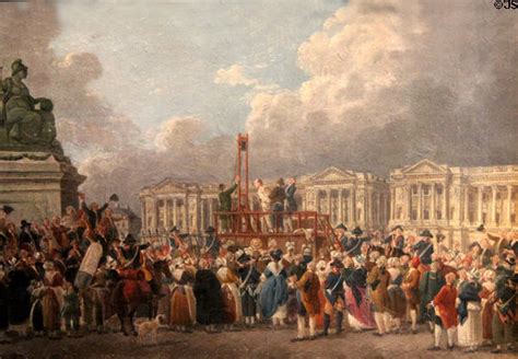 Execution by Guillotine at Place de la Révolution painting by Pierre ...