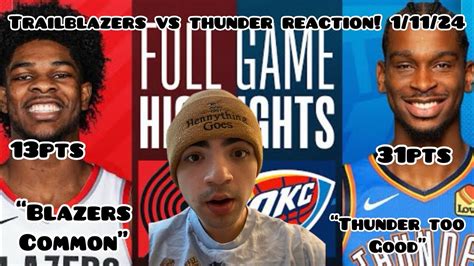 THUNDER WIN BY 60! Portland Trail Blazers vs Oklahoma City Thunder ...