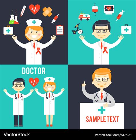 Doctors with medical icons posters Royalty Free Vector Image