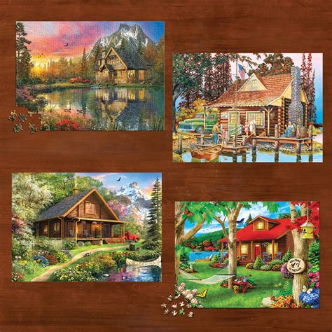 4-Pack Great Outdoors Nature Scenes Jigsaw Puzzle Set | Collections Etc.