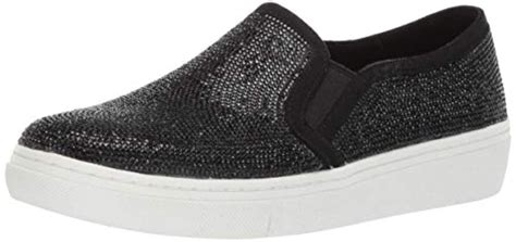 Skechers - Skechers Women's Goldie-Flashow. Small Tonal Rhinestone Slip on Sneaker, Black, 9.5 M ...