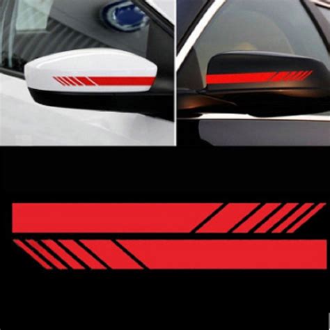 10 PCS Simple Rearview Mirror Car Stickers Rearview Mirror Personality Scratches Reflective Car ...