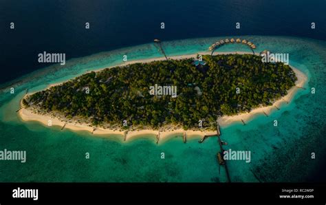 Maldives Aerial View of Island Stock Photo - Alamy