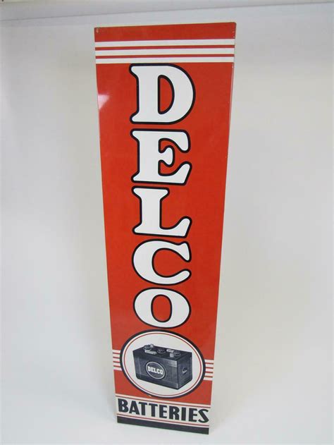 Very clean NOS 1955 Delco Batteries vertical tin automotive g