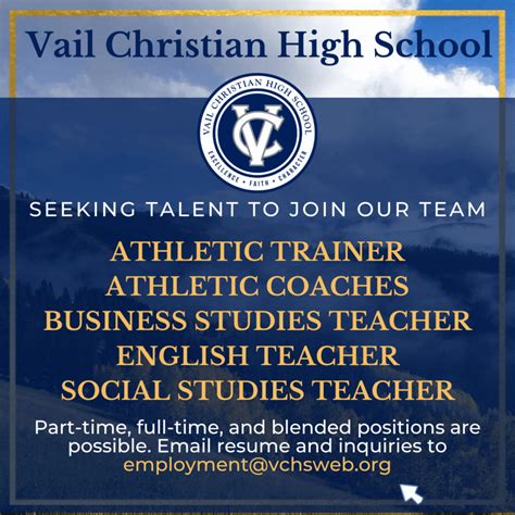 Vail Christian High School on LinkedIn: www.vchs.org employment@vchsweb.org