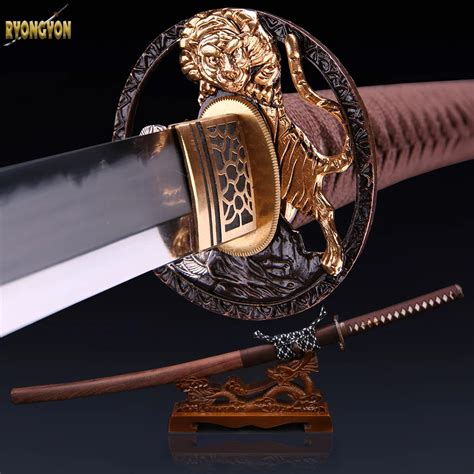 genuine samurai sword sharp real sword handmade katana japanese sword 1095 steel blade ...