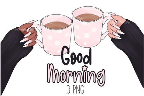 Morning Coffee Clipart, Good Morning Png Graphic by YanaArt · Creative ...