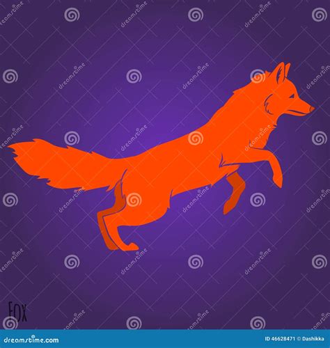 Red Jumping Fox Silhouette Stock Vector - Image: 46628471