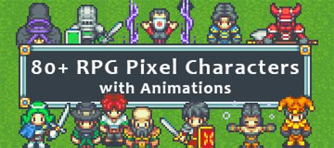 80+ RPG Sprites w Animations - 2D Game Sprites | Pixel art games, Pixel characters, Game ...