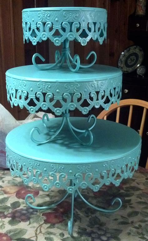Turquoise cake stands from Marshalls Cake Pop Stands, Cake And Cupcake ...