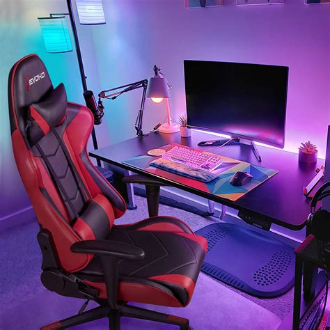 Devoko Ergonomic Gaming Chair Racing Style Adjustable Height High Back PC Computer Chair with ...