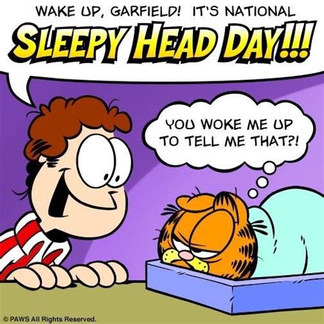 Wake up Garfield! It's National Sleepy Head Day!!! ... | Funny disney memes, Humor, Garfield