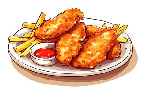 Premium AI Image | Chicken tenders illustration Food ...