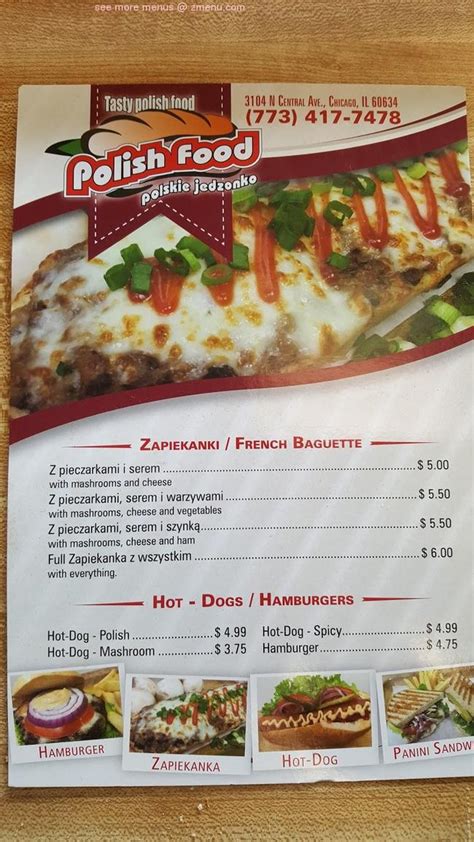 Online Menu of Tasty Polish Food Restaurant, Chicago, Illinois, 60634 ...