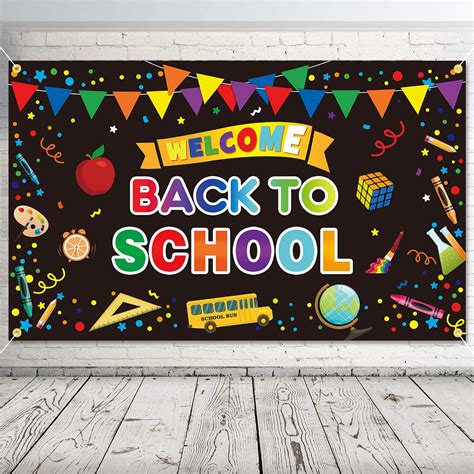 Buy JOZON Welcome Back To School Backdrop Banner 73 x 43 Inch Large ...