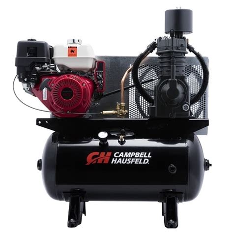 Air Compressor, 30-Gallon Horizontal Two-Stage 26.1CFM GX390 Honda ...