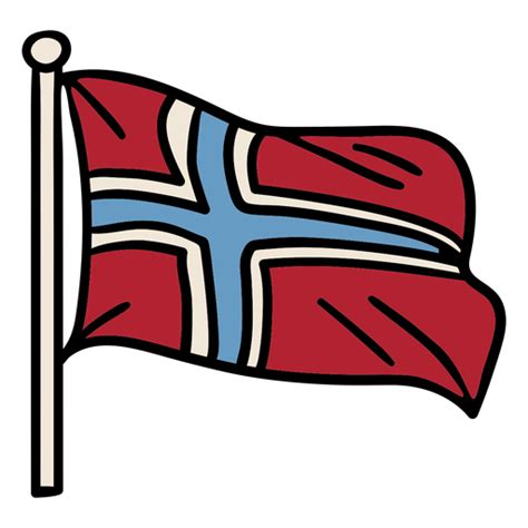 Diseño PNG Y SVG De Bandera De Noruega Dibujada A Mano Para Camisetas