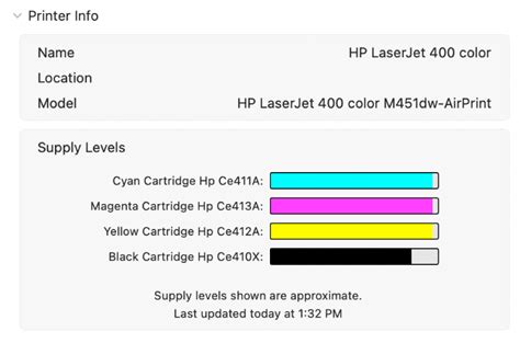 Check a printer’s ink levels using your Mac - Apple Support (GU)