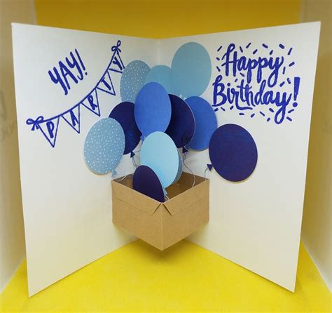 Balloon surprise card | Happy birthday cards diy, Creative birthday cards, Big birthday cards