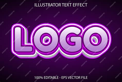 Premium Vector | Purple color logo text effect editable