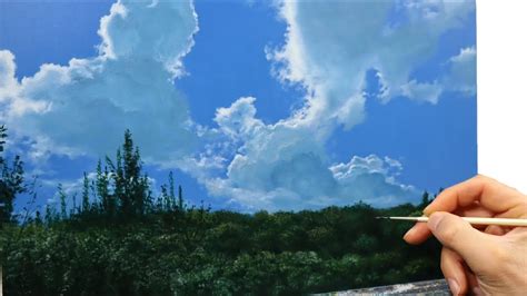 How to paint realistic backlit clouds - cloud and landscape painting ...