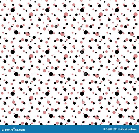 Black and Pink Polka Dots with on White Background Stock Illustration ...