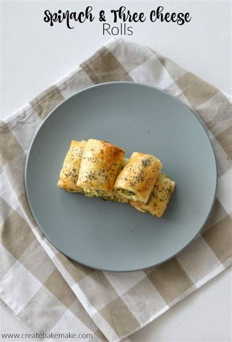 Spinach and Three Cheese Rolls - Create Bake Make