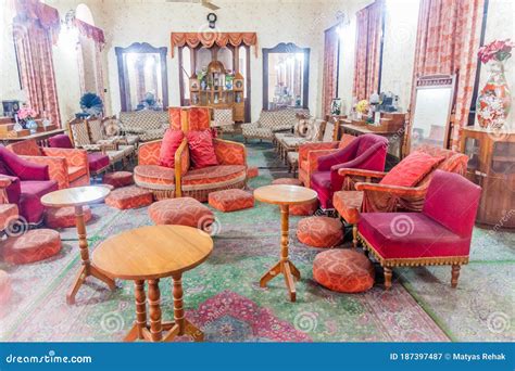 DHAKA, BANGLADESH - NOVEMBER 22, 2016: Interior of Ahsan Manzil, Former Residential Palace of ...