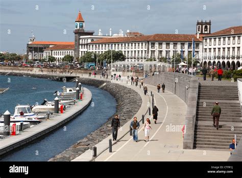 Ponta Delgada waterfront. Sao Miguel island, Azores, Portugal Stock Photo - Alamy