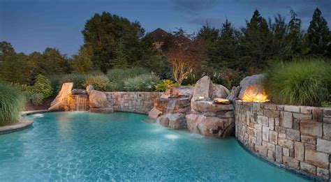 Landscape Design for Swimming Pool & Waterfalls in Potomac Maryland ...