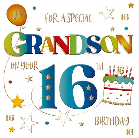 Special Grandson On Your 16th Birthday Greeting Card | Cards