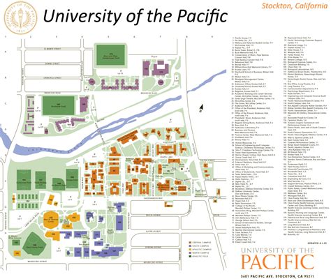 University of the Pacific Stockton Сampus Map - Pacific or UOP - Ontheworldmap.com