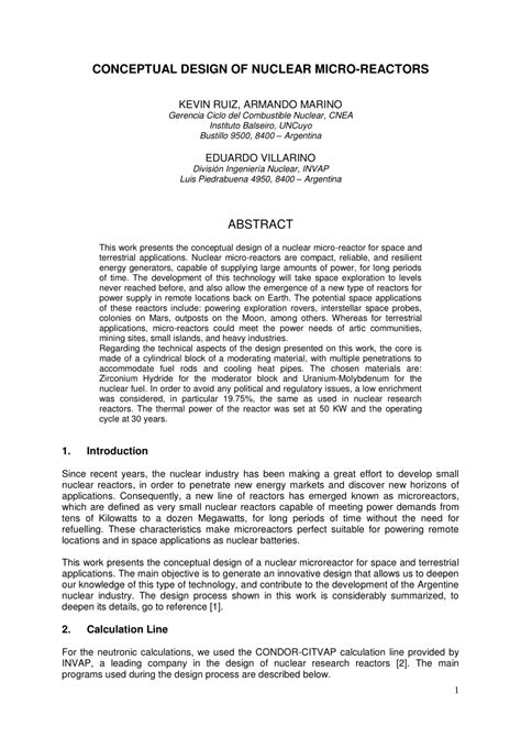 (PDF) CONCEPTUAL DESIGN OF NUCLEAR MICRO-REACTORS