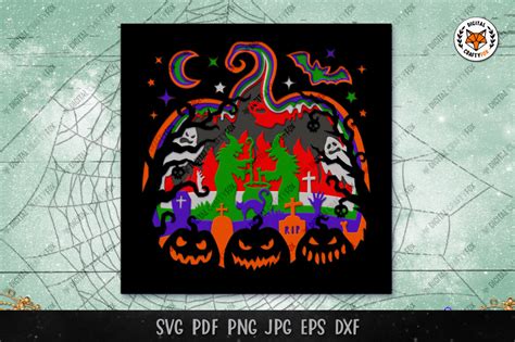 3D Halloween Shadow Box SVG | Halloween Light Box SVG By Digital ...