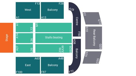 O2 City Hall Newcastle Seating Map - Stalls Seated Layout