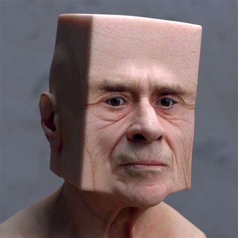 Cube Rendered 3D human head Photomontage, 3d Scanner, Kreative ...