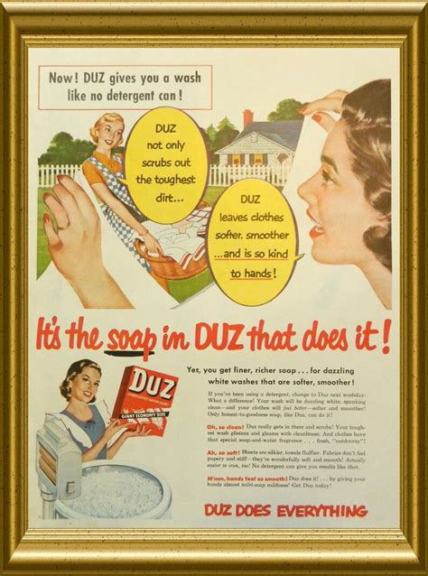 1953 DUZ Soap Ad Laundry Washer Detergent 1950's - Etsy