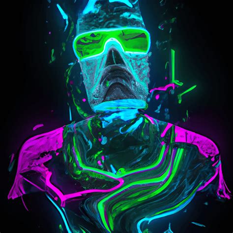 Cyberpunk Neon Man Photo Digital Art · Creative Fabrica