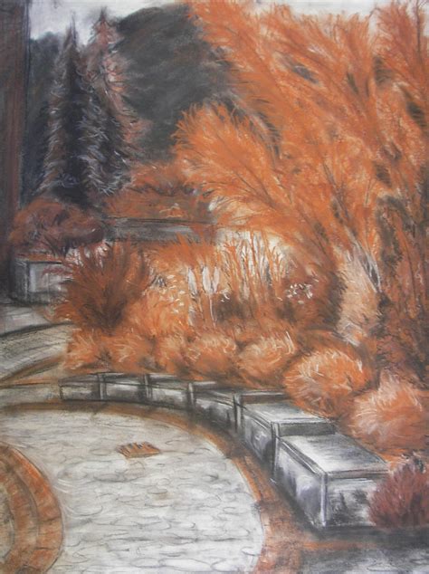 Conte Crayon Landscape by cusT0M on DeviantArt